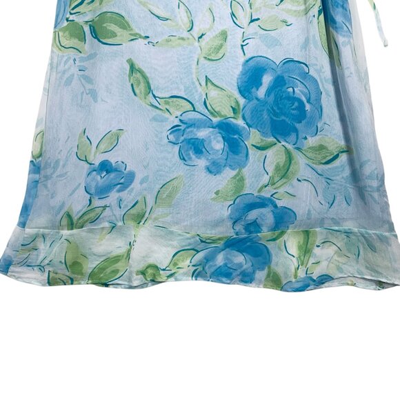 Floral bias-cut skirt JACKPOT blue and green size small - Picture 9 of 15